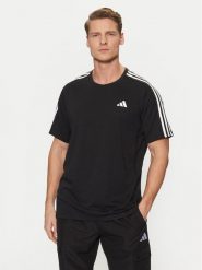 Adidas Koszulka techniczna Own the Run 3-Stripes IQ3834 Czarny Regular Fit. Czarne koszulki sportowe męskie Adidas, m, bez wzorów, z syntetyku, bez kołnierzyka, bez ramiączek, do biegania. Za 129.99 zł.