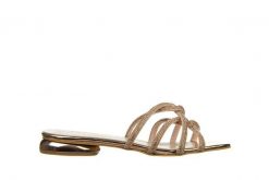 Klapki Bayla-187 1716 Rose 187030, Różowe złoto, Skóra ekologiczna - 37. Żółte klapki damskie Bayla, bez wzorów, z lakierowanej skóry, eleganckie, bez obcasa, na obcasie. W wyprzedaży za 179.10 zł.