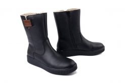 RIEKER Y4355-00 black, botki damskie. Czarne kozaki damskie Rieker, bez obcasa. Za 356.92 zł.