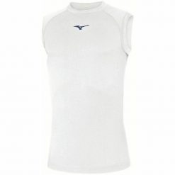 Obcisły tank top Mizuno Team Core. Białe t-shirty męskie Mizuno, l, bez wzorów, bez kołnierzyka. Za 221.00 zł.