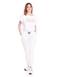 Spodnie dresowe z ściągacze na co dzień na siłownię. Białe spodnie dresowe damskie LEONE 1947 APPAREL, l, bez wzorów, z dresówki. Za 126.26 zł.