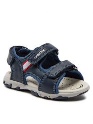 Geox Sandały B Sandal Flaffee Boy B4559A 08515 C4002 M Granatowy. Niebieskie sandały chłopięce Geox, z materiału, bez zapięcia. Za 169.99 zł.
