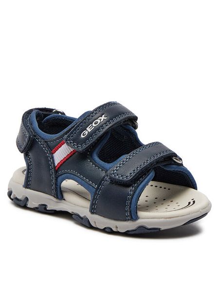 Geox Sandały B Sandal Flaffee Boy B4559A 08515 C4002 M Granatowy. Niebieskie sandały chłopięce Geox, z materiału, bez zapięcia. Za 249.99 zł.