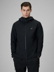 4F Kurtka przejściowa membrana 5000 męska - czarna L. Czarne kurtki męskie 4f, l, bez wzorów, ze skóry, bez kaptura. Za 299.99 zł.