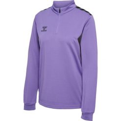 Damska bluza dresowa half zip Hummel Authentic. Fioletowe bluzy damskie Hummel, bez wzorów, z dresówki, bez kaptura, na fitness i siłownię. Za 222.00 zł.