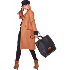 Elegancki Dwurzędowy Płaszcz. Brązowe płaszcze damskie Molly.pl, eleganckie. Za 359.90 zł.
