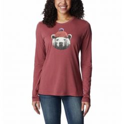 Koszulka z długiem rękawem Damska Columbia Hidden Haven LS Tee Longsleeve. Czerwone koszulki sportowe damskie Columbia, xs, bez wzorów, bez kołnierzyka, bez ramiączek, trekkingowe. Za 121.99 zł.