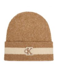 Calvin Klein Czapka LV04F8100G Beżowy. Brązowe czapki i kapelusze damskie Calvin Klein, na zimę, bez wzorów, z poliesteru. Za 209.99 zł.