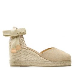 Espadryle Castañer. Brązowe sandały damskie Castañer, bez wzorów, bez obcasa, bez zapięcia. Za 369.99 zł.