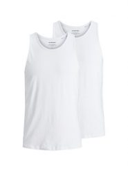 Jack & Jones Komplet 2 tank topów Basic 12133910 Biały Regular Fit. Białe t-shirty męskie Jack & Jones, l, bez wzorów, z bawełny, bez kołnierzyka. Za 94.99 zł.