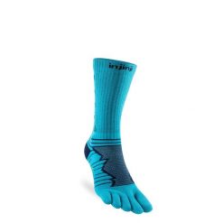 Skarpety biegowe Injinji Ultra Run Crew. Zielone skarpety damskie Injinji, bez wzorów. Za 80.99 zł.