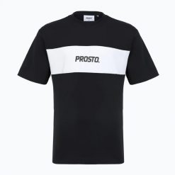 Koszulka męska PROSTO Root. Czarne koszulki sportowe męskie Prosto., l, bez wzorów, z bawełny, bez kołnierzyka, bez ramiączek. Za 149.99 zł.