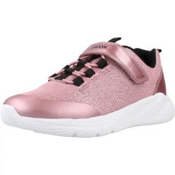 Buty GEOX J66FWE 0EWNF Rose. Czerwone obuwie sportowe damskie Geox, bez wzorów, z syntetyku, na fitness i siłownię. Za 192.99 zł.