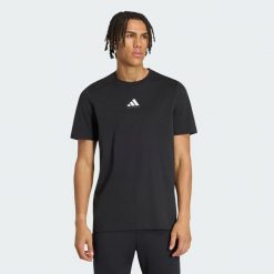 KOSZULKA FOOTBALL CATEGORY Z GRAFIKĄ. Czarne koszulki sportowe męskie Adidas, m, bez wzorów, z bawełny, bez kołnierzyka, bez ramiączek, do piłki nożnej. Za 119.20 zł.