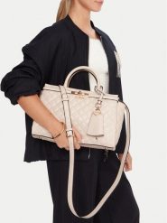 Guess Torebka Idra HWGG81 57060 Beżowy. Brązowe torebki do ręki damskie Guess, z aplikacjami, ze skóry, bez dodatków. Za 359.99 zł.