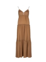 Liu Jo Sukienka "Maxi" | JF1023 T3093 | Kobieta | Beżowy. Brązowe sukienki damskie Liu Jo, na co dzień, na lato, uniwersalny, bez wzorów, z elastanu, eleganckie, bez kołnierzyka, bez ramiączek, maxi, dopasowane. W wyprzedaży za 459.00 zł.