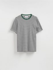 T-shirt regular w paski - złamana biel. T-shirty męskie Reserved, l, bez wzorów, z bawełny, bez kołnierzyka. Za 69.99 zł.