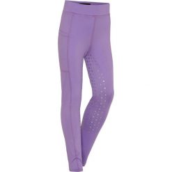 Dziewczęce legginsy jeździeckie z pełną przyczepnością Equipage Molly Glitter. Fioletowe legginsy dla dziewczynek EQUIPAGE, bez wzorów. Za 264.00 zł.