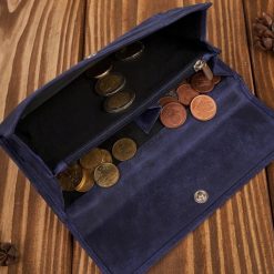 Paolo Peruzzi Portfel damski duży skórzany vintage granatowy T-134-HDB. Niebieskie portfele damskie Paolo Peruzzi, bez wzorów. Za 173.06 zł.