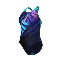 Damski kostium kąpielowy 1-częściowy Arena Flow. Niebieskie kostiumy jednoczęściowe damskie Arena, l, bez wzorów, sportowe, do pływania. Za 294.00 zł.