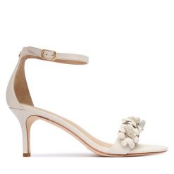 Sandały LAUREN RALPH LAUREN. Białe sandały damskie Lauren Ralph Lauren, bez wzorów, bez obcasa, na szpilce, bez zapięcia. Za 819.99 zł.