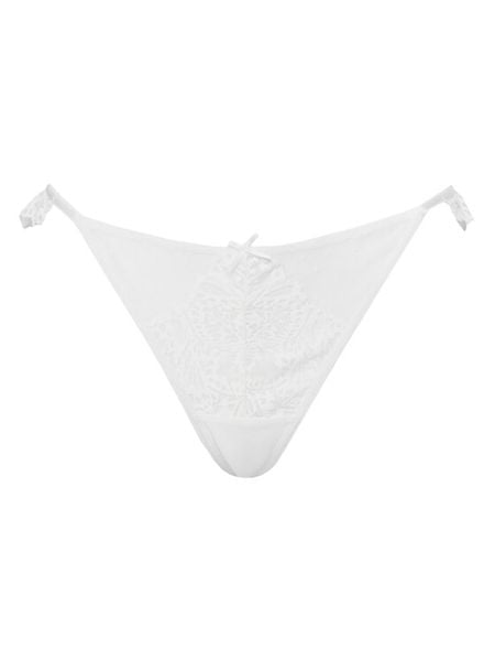 Hunkemöller Stringi Posie 302401 Biały. Białe stringi damskie Hunkemöller, xl, bez wzorów, z syntetyku. Za 49.99 zł.