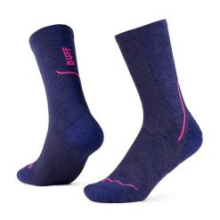 Skarpety do biegania Buff Dryflx Crew Sock DC. Niebieskie skarpety damskie Buff, bez wzorów, z elastanu. Za 117.69 zł.