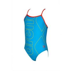 Strój kąpielowy dziewczęcy jednoczęściowy treningowy Arena One Piece. Niebieskie stroje kąpielowe dla dziewczynek Arena, bez wzorów. Za 99.99 zł.