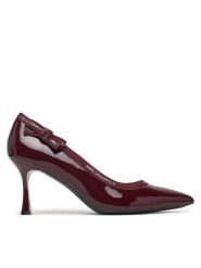 KARL LAGERFELD Szpilki Sienna KL32708R Bordowy. Czerwone szpilki damskie KARL LAGERFELD, bez wzorów, z lakierowanej skóry, bez obcasa, bez zapięcia. Za 814.99 zł.