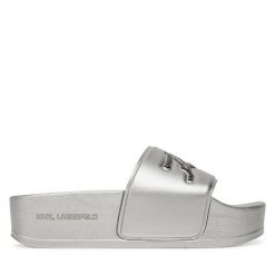 Klapki KARL LAGERFELD. Szare klapki damskie KARL LAGERFELD, bez wzorów, bez obcasa. Za 239.99 zł.