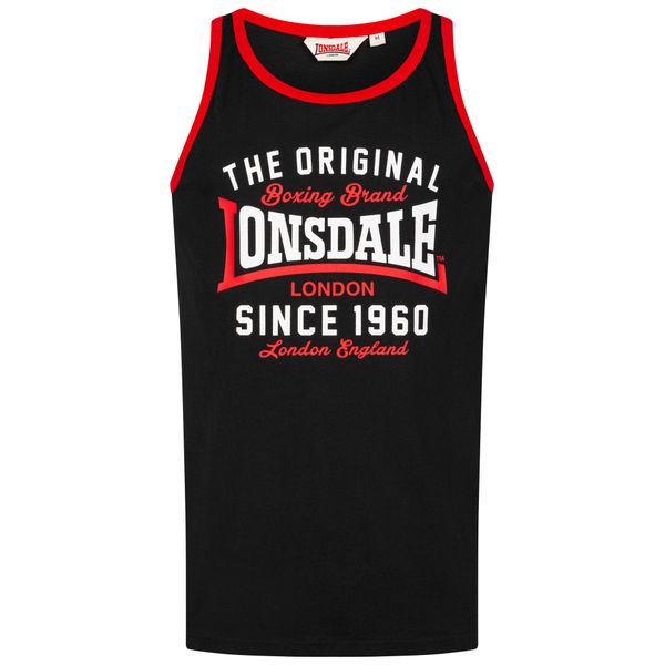 Tank top Lonsdale Andover. Czarne t-shirty męskie Lonsdale, xl, bez wzorów, z bawełny, bez kołnierzyka. Za 113.66 zł.