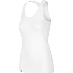 Top damski TSD001 - biały. Białe topy damskie 4f, z bawełny, bez rękawów. W wyprzedaży za 34.99 zł.