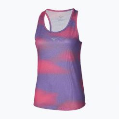Koszulka do biegania damska Mizuno Core Graphic Tank. Fioletowe koszulki sportowe damskie Mizuno, l, bez wzorów, z materiału, bez kołnierzyka, bez ramiączek, do biegania. Za 88.99 zł.