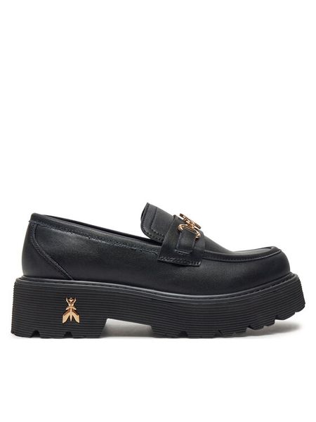 Patrizia Pepe Lordsy PJ881 D Czarny. Czarne mokasyny damskie Patrizia Pepe, bez wzorów, ze skóry, bez zapięcia. Za 619.99 zł.