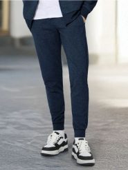 Spodnie dresowe slim jogger - niebieski. Niebieskie spodnie sportowe męskie Sinsay, l, bez wzorów, z dresówki. W wyprzedaży za 17.99 zł.