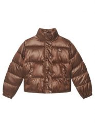 Calvin Klein Jeans Kurtka przejściowa Minime Shiny Short Puffer LVCKTJM01G Brązowy Regular Fit. Brązowe kurtki i płaszcze dla dziewczynek Calvin Klein Jeans, bez wzorów, z jeansu, bez kaptura. Za 569.99 zł.