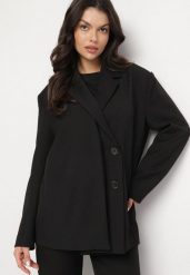 Czarna Dwurzędowa Marynarka z Usztywnioną Linią Ramion Sonarilla. Czarne żakiety damskie Born2be, m, bez wzorów, z jeansu, eleganckie. Za 239.99 zł.