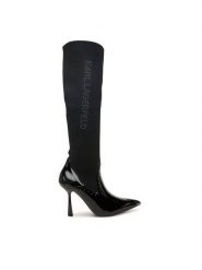 KARL LAGERFELD Kozaki KL31373 Czarny. Czarne kozaki damskie KARL LAGERFELD, ze skóry, bez obcasa, na szpilce. Za 1,009.00 zł.
