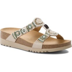Klapki SCHOLL - New Bogota Wedge F26607 1015 380 Cream. Brązowe klapki damskie Scholl, z materiału. W wyprzedaży za 189.00 zł.