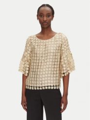 Bruuns Bazaar Bluzka Carisa BBW4529 Złoty Loose Fit. Żółte bluzki damskie Bruuns Bazaar, bez wzorów, z syntetyku, bez kołnierzyka, bez ramiączek. Za 439.99 zł.