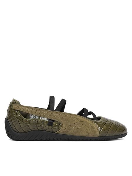 Puma Baleriny Speedcat Ballet 407680 Khaki. Brązowe baleriny damskie Puma, bez wzorów, bez obcasa. Za 399.99 zł.