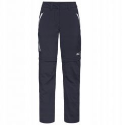 Jack Wolfskin Overland Zip Away Pants W 1506133-1388 Granatowe 36. Spodnie sportowe damskie Jack Wolfskin, bez wzorów. Za 299.89 zł.