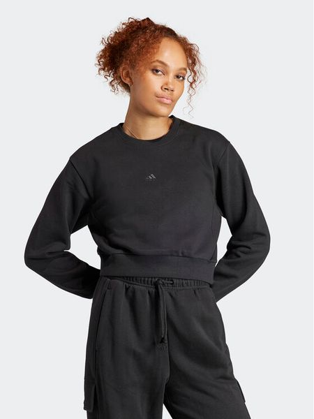 Adidas Bluza ALL SZN Fleece IW1225 Czarny Regular Fit. Czarne bluzy damskie Adidas, l, bez wzorów, z bawełny, bez kaptura. Za 139.99 zł.
