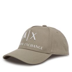 Czapka z daszkiem Armani Exchange. Brązowe czapki i kapelusze damskie Armani Exchange, bez wzorów. Za 129.99 zł.