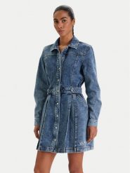 Karl Lagerfeld Jeans Sukienka jeansowa B1W13036 Niebieski Regular Fit. Niebieskie sukienki damskie Karl Lagerfeld Jeans, xl, bez wzorów, z bawełny, bez kołnierzyka, bez ramiączek. Za 869.99 zł.