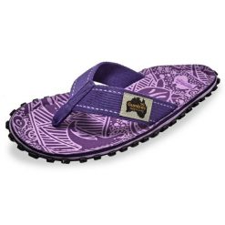 Japonki Gumbies Islander Flip-Flops Unisex Purple Signature GU-FFISL151 fioletowe. Fioletowe klapki damskie bez wzorów, z gumy, sportowe, bez obcasa. Za 270.62 zł.