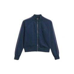 Damska bluza dresowa zapinana na zamek Superdry Essential Logo. Niebieskie bluzy sportowe damskie Superdry., s, bez wzorów, z dresówki, bez kaptura. Za 324.50 zł.