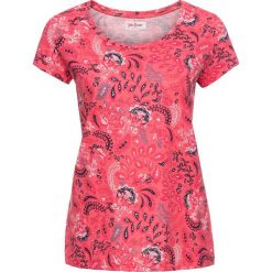 Shirt z nadrukiem, krótki rękaw bonprix jasnoróżowy z nadrukiem. Bluzki damskie marki bonprix. Za 34.99 zł.
