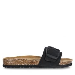 Klapki CRUZ. Czarne klapki damskie CRUZ, bez wzorów, bez obcasa. Za 119.99 zł.