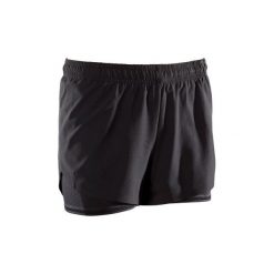Spodenki trening crossowy 500 damskie. Czarne szorty damskie DOMYOS, z elastanu. Za 59.99 zł.